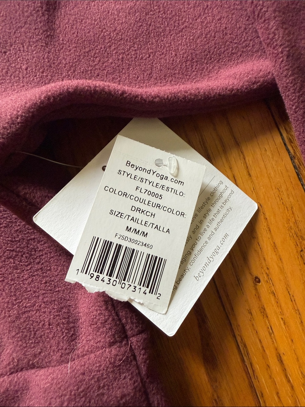NWT Beyond Yoga - Medium - Half Zip Fleece Pullover Hoodie Plum - Picture 4 of 4